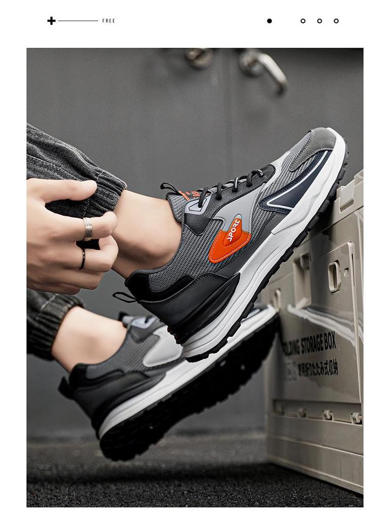 Men's Autumn Breathable Mesh Sneakers, Korean Style, Trendy Thick-Soled Casual Running Dad Shoes