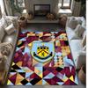 Burnley Football Print Crystal Velvet Rug, Comfortable Water Absorbent Non Slip Indoor Floor Carpet