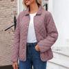 Women's Fashionable Solid Color Long Sleeved Buttoned Pocket Casual Lightweight Cotton Jacket