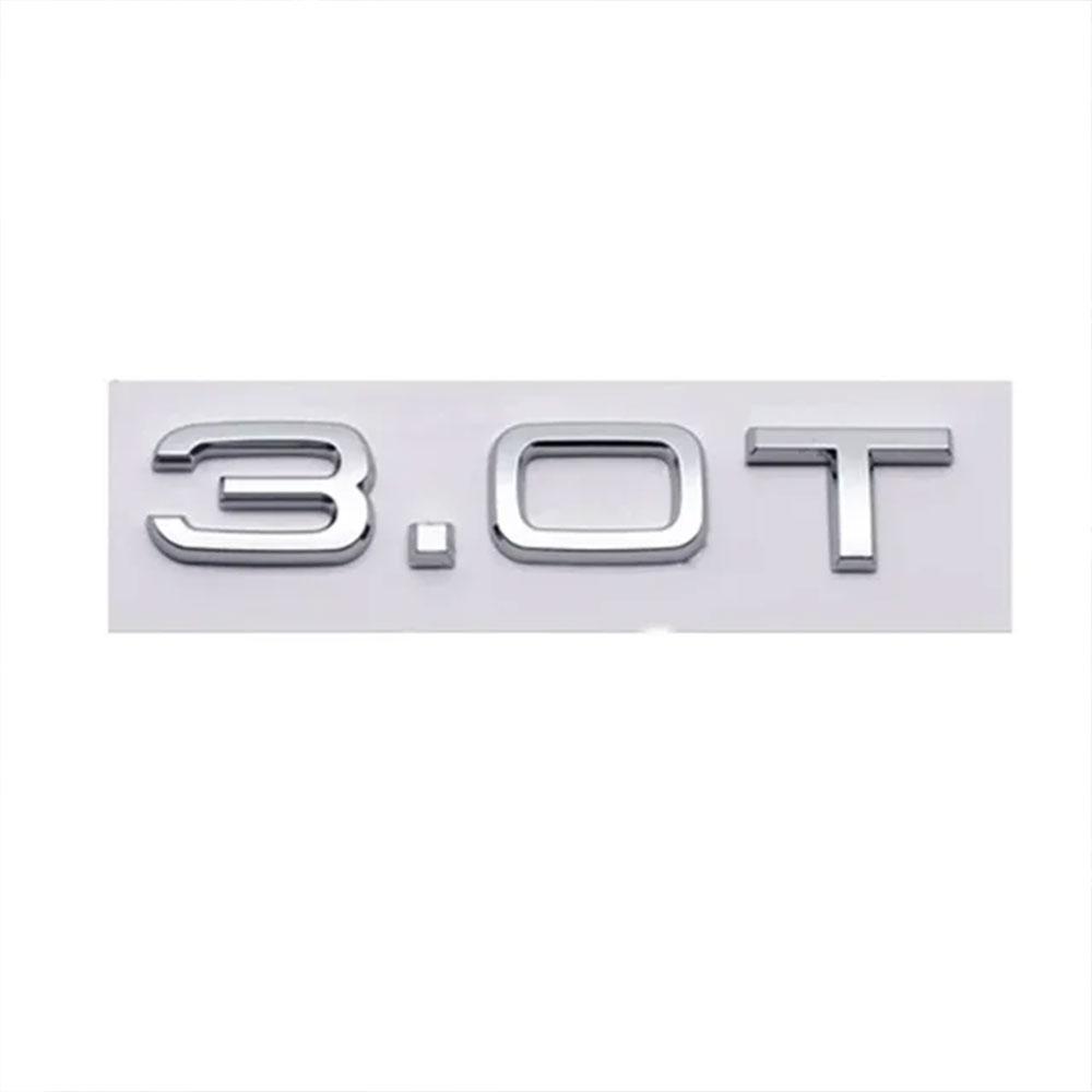3D ABS 1.8T 2.0T 3.0T Logo Buchstaben Auto Heckklappen Emblem Für A3 A4 A5 A6 A7 A8 Q2 Q3 Q5 Q7 Q8 Autoaufkleber ,JKYGUT Zubehör