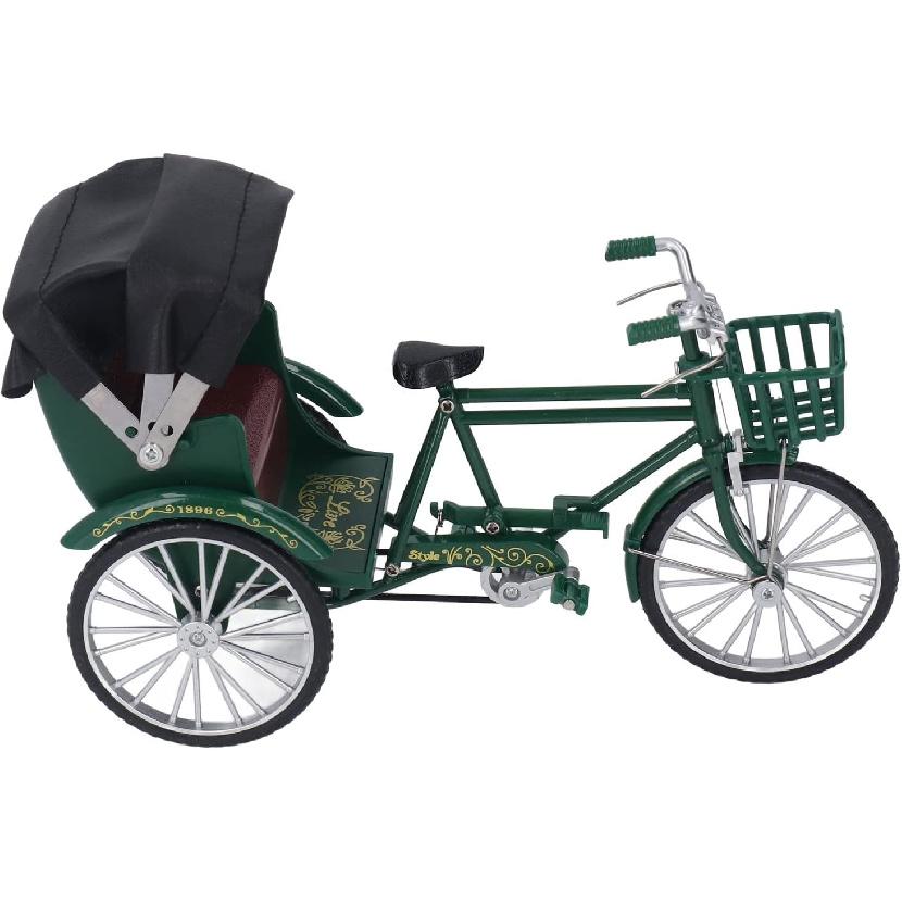 3 Wheel Rickshaw Model, Cute Rickshaw Model Small Compact for Bar (Green)