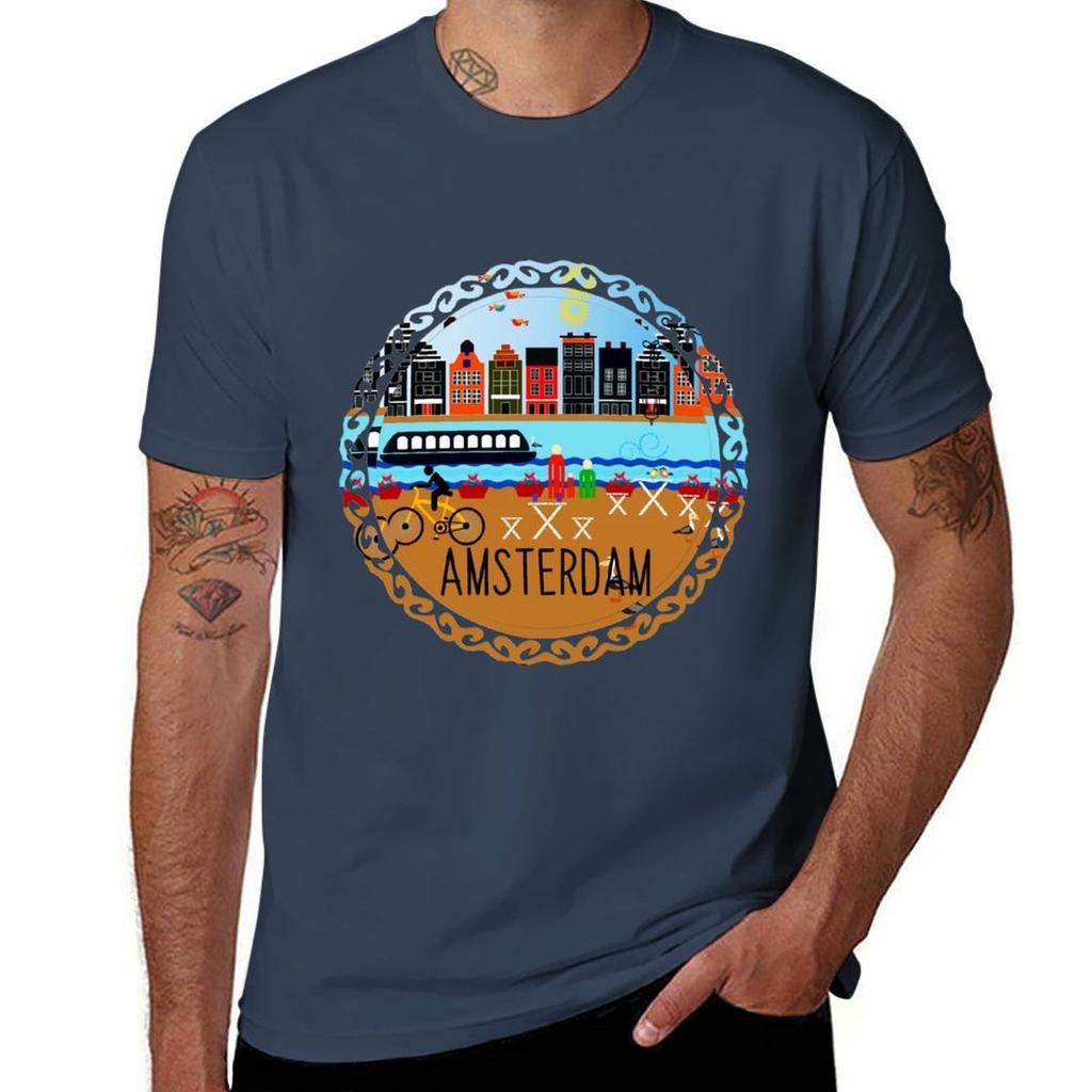 Amsterdam Tshirt Active Sports Short Sleeve Cotton Shirt