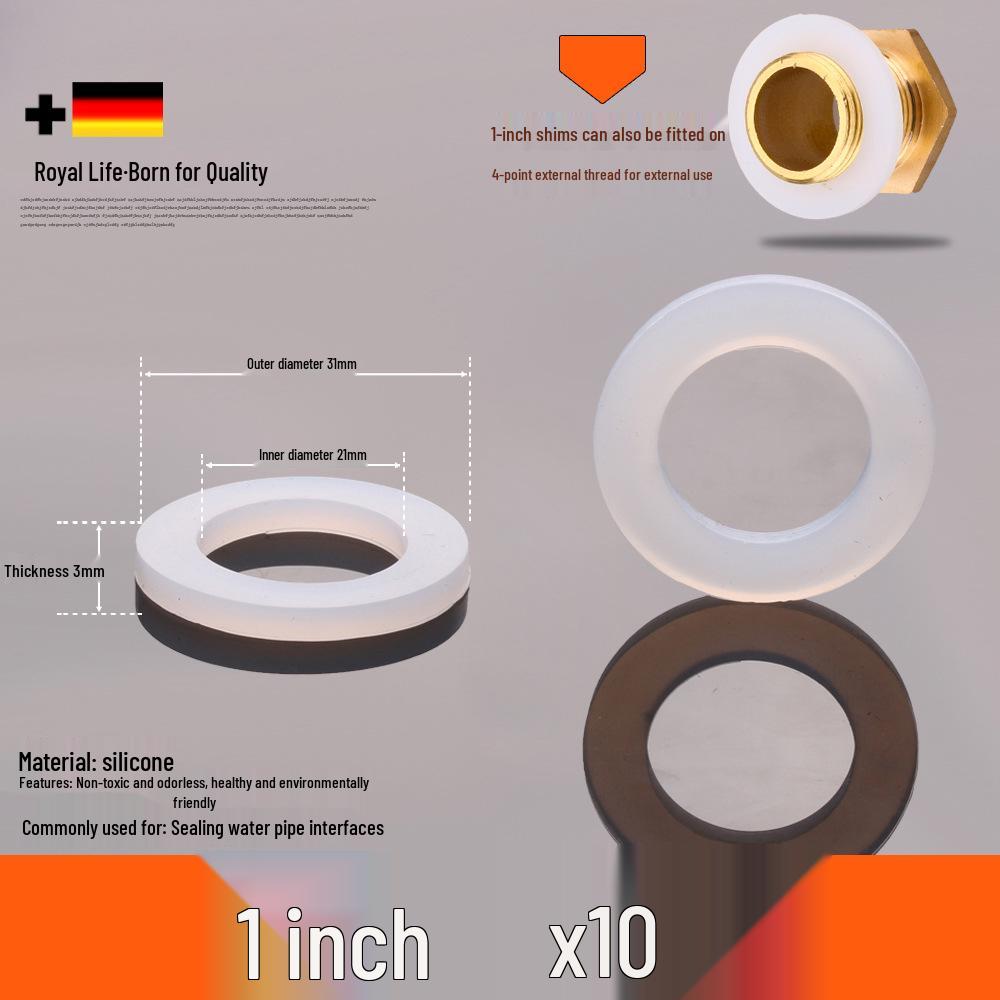 1-Inch Silicone Rubber Gasket Ring for Water Heaters and Pipes - 4-Minute Seal Flat Gasket