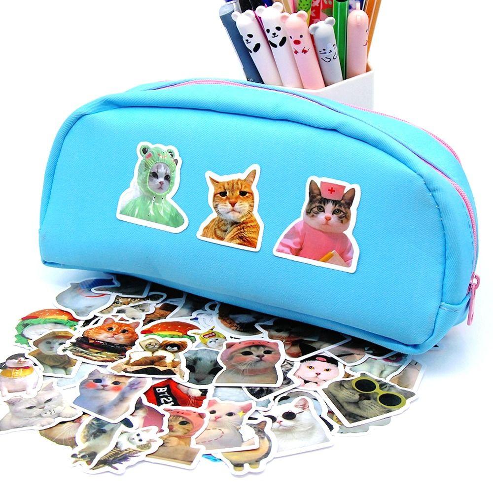 100Pcs DIY Cat Stickers PVC Kawaii Stickers Cute Funny Stickers Kids Sticker