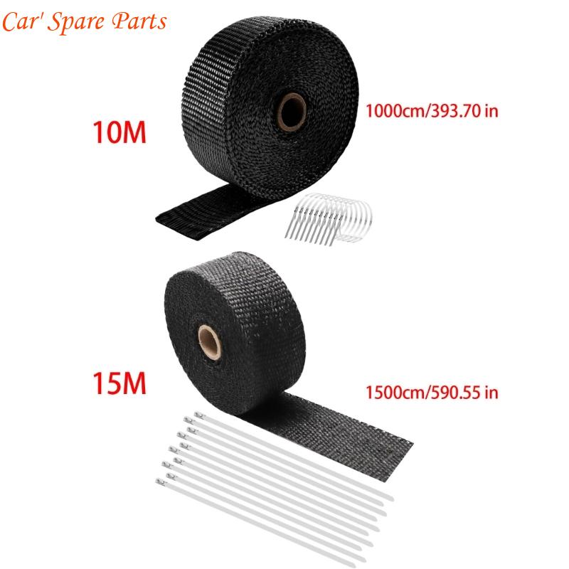 Y4UA Motorcycle Fiberglass Heat Tape Exhaust Pipe Insulation Thermal Heat Wrap Cotton Heat Insulation