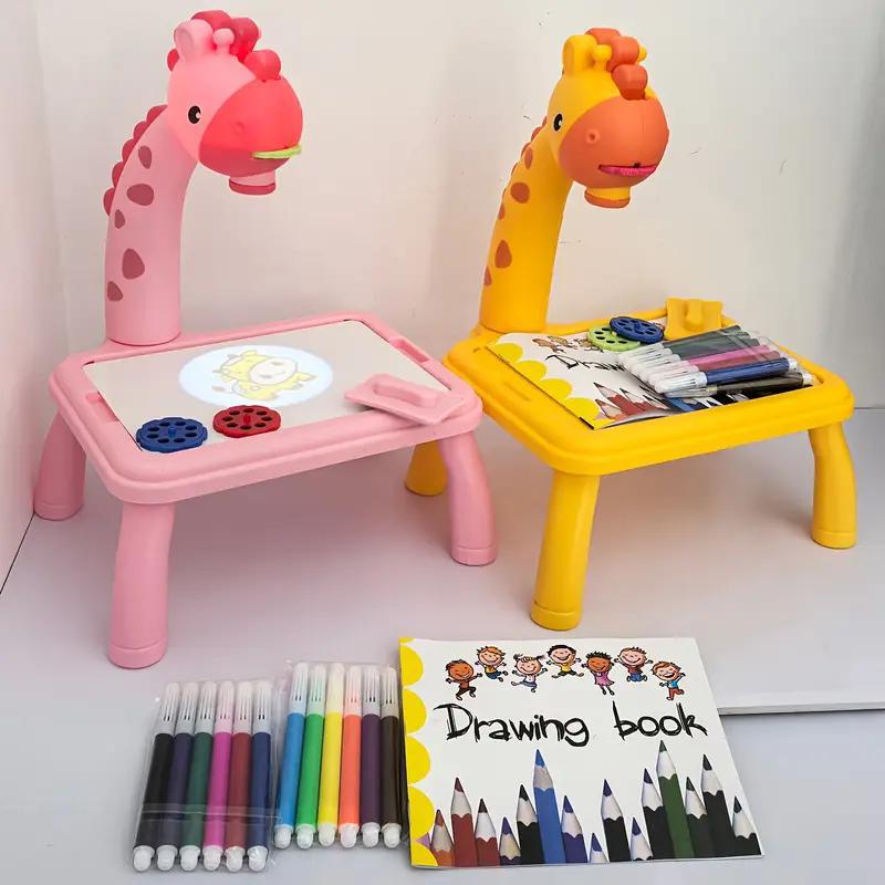 Multifunctional Cartoon Deer Projection Drawing and Writing Table Toy Set for Kids