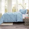 Aoyatex 3PC Pleated Quilt Cover Set Duvet Cover Bedding Set with Pillowcase Bed Cover Set