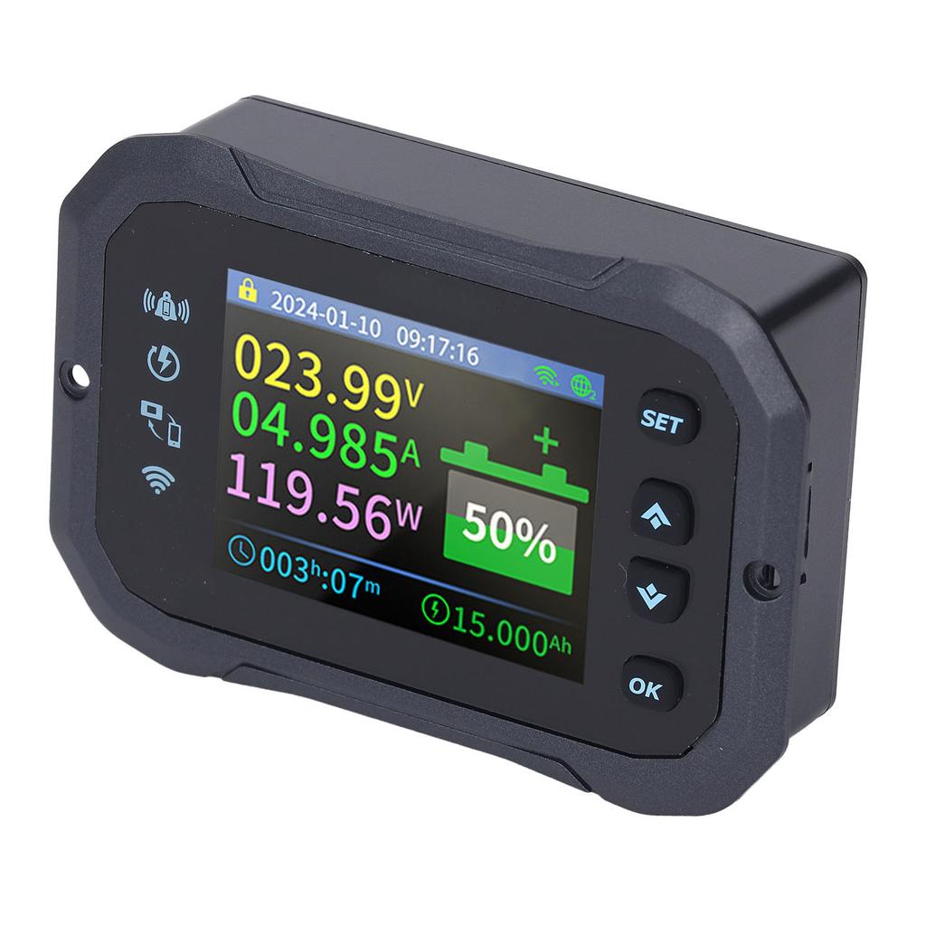 RV Coulomb Meter Wifi Remote Control Battery Capacity Power Voltmeter 10-100V 100A
