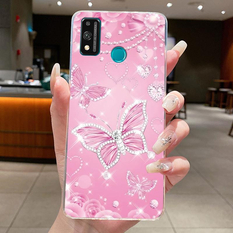For Honor 9X Lite JSN-L21 JSN-L22 JSN-L23 Case Clear Fashion Butterfly Flowers Soft TPU Silicon Cover Honor 9XLite Phone Casing