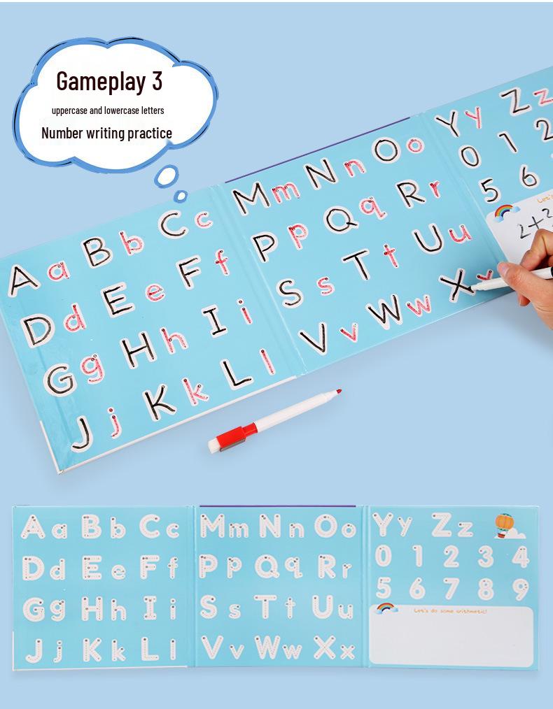 Children's Educational Toy: Alphabet Matching Magnetic Puzzle Board with Uppercase & Lowercase Letters and Number Learning Cards
