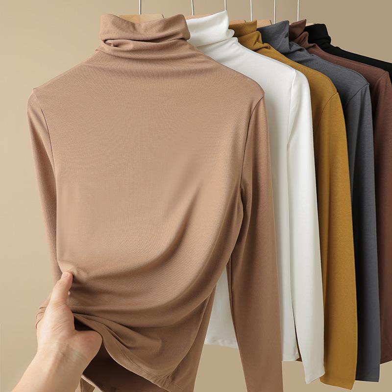 Women's 240g Modal High Collar Slim Fit Long Sleeve T-Shirt - 2025 Spring/Autumn Collection