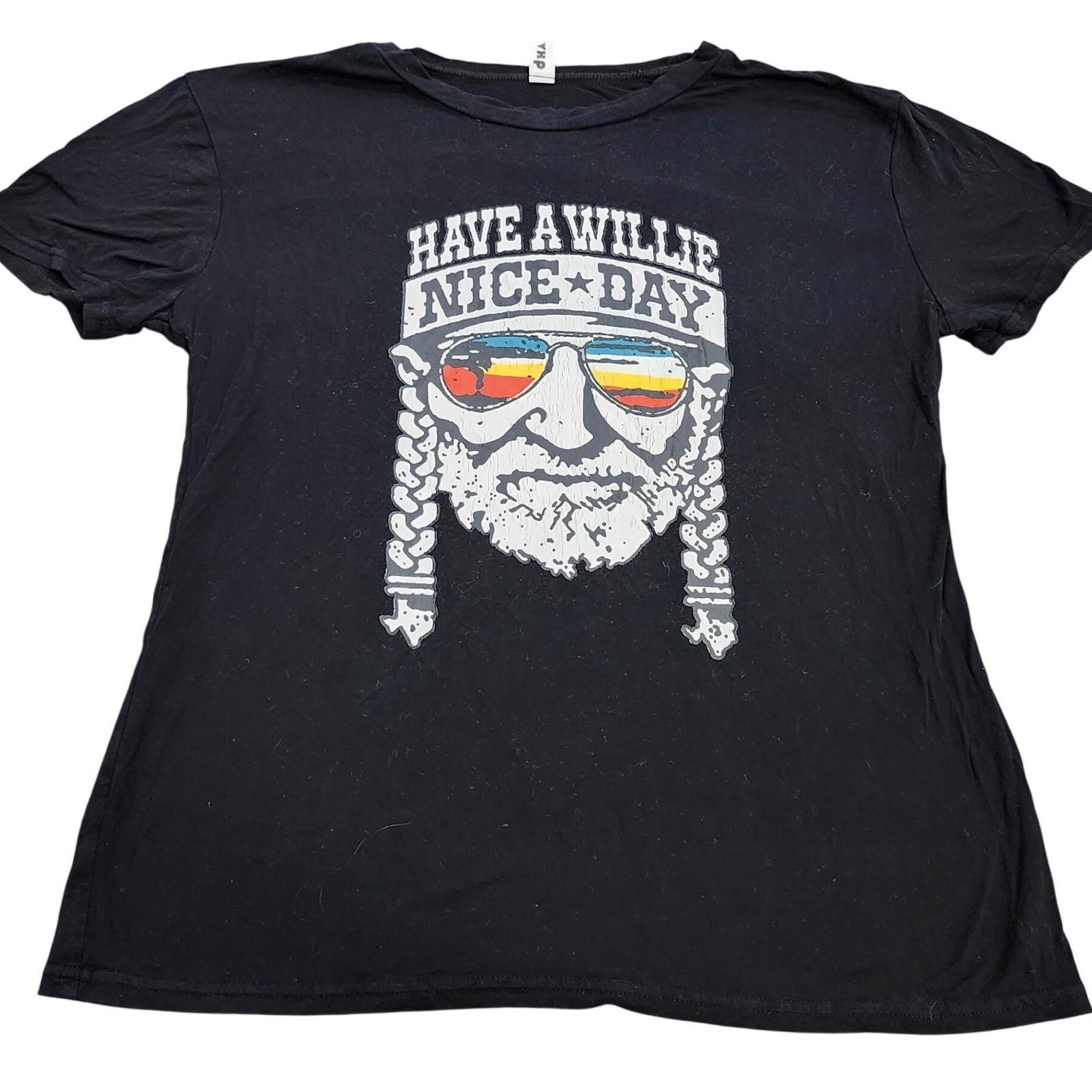 Willie Nelson Have A Willie Nice Day Graphic Black NLA Mens XL Unisex T-Shirt XXXXL