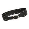Unisex Punk Waistbelt Studded Belt For Daily Wear 120cm PU Leather Strap Durable 3.8cm Adjustable