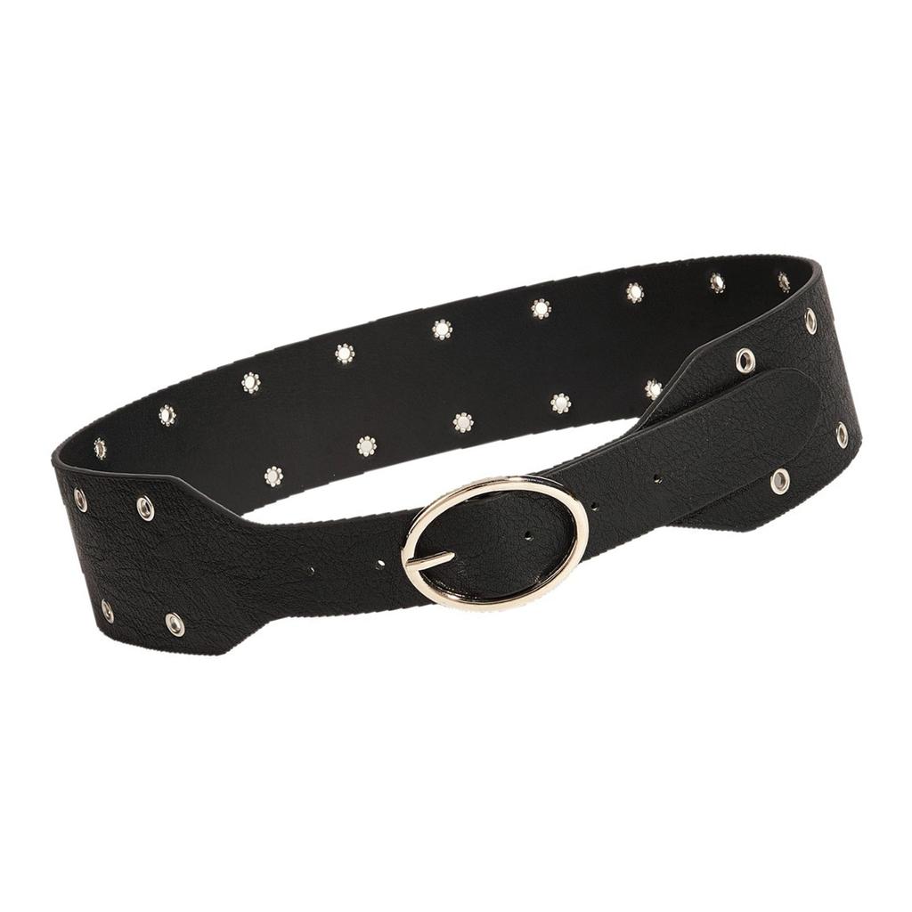 Unisex Punk Waistbelt Studded Belt For Daily Wear 120cm PU Leather Strap Durable 3.8cm Adjustable