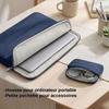 Housse Ordinateur Portable 14 Pouces Multi Espace pour MacBook Lenovo Surface Pro - Bleu Marine