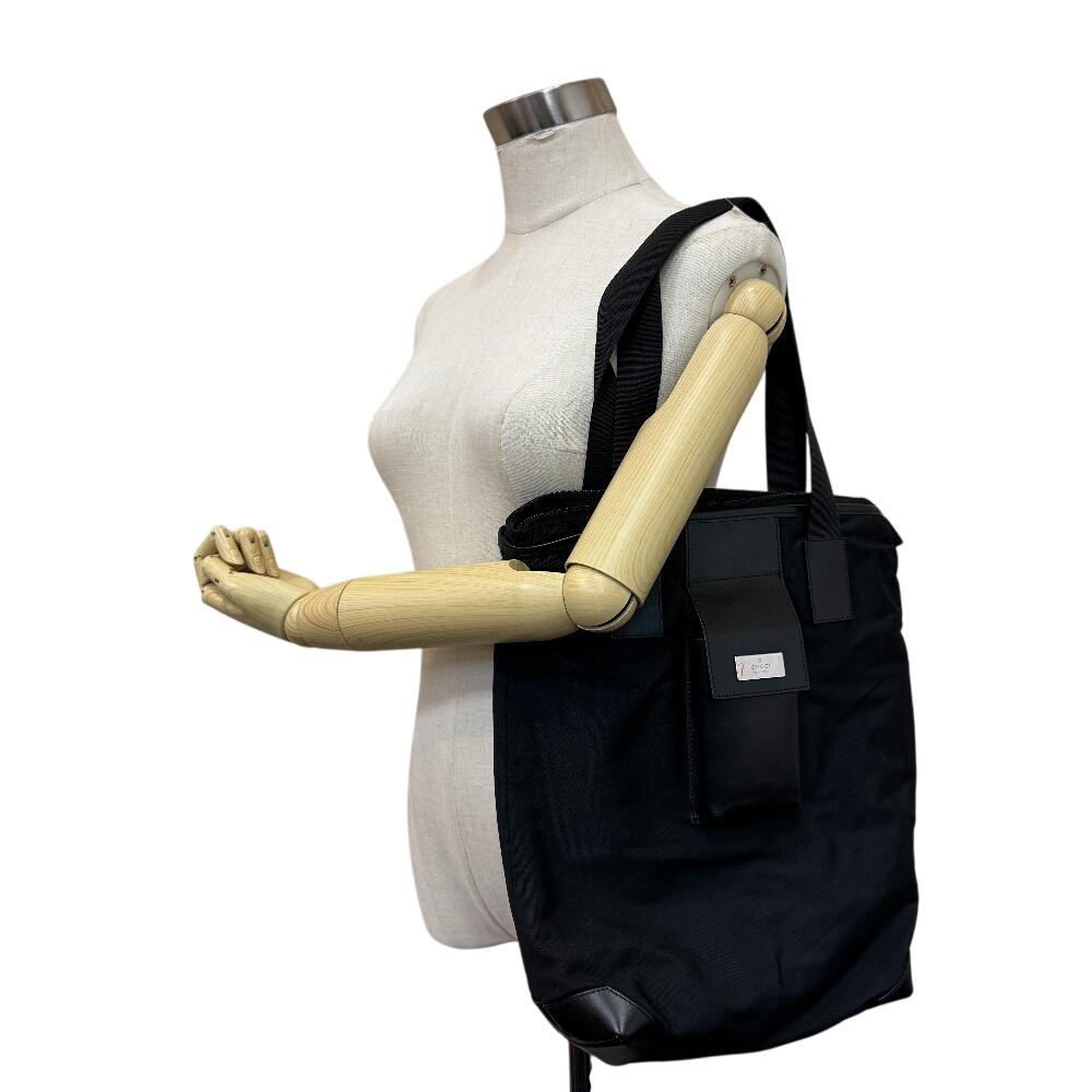 GUCCI 373 business Nylon Tote Bag black Nylon Used