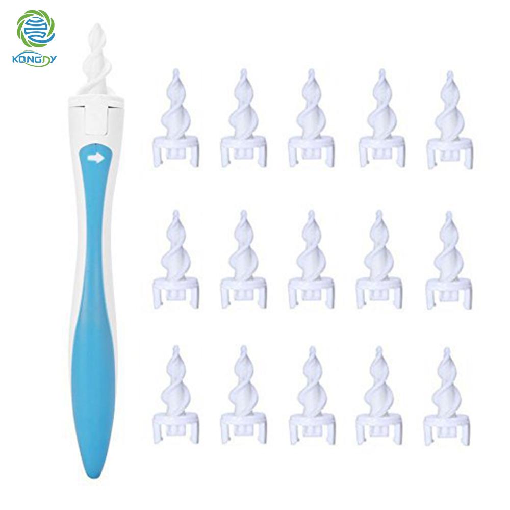 16 Tips Spiral Ear Cleaner Rotating Smart Earpick Easy Earwax Removal Soft Spira Cleaner