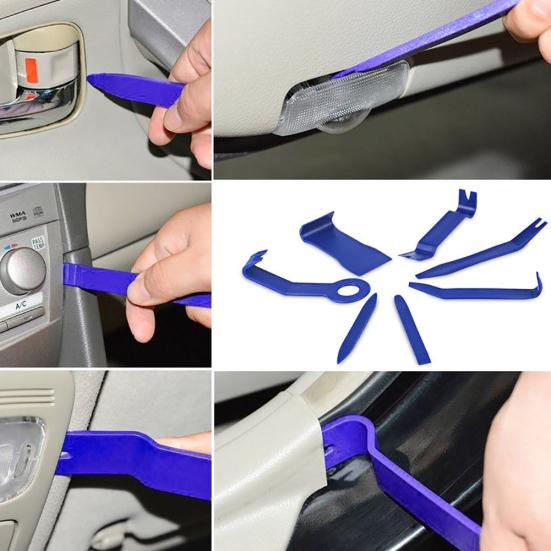 7Pcs Plastic Auto Car Radio Door Clip Trim Panel Dashboard Removal Pry Tools