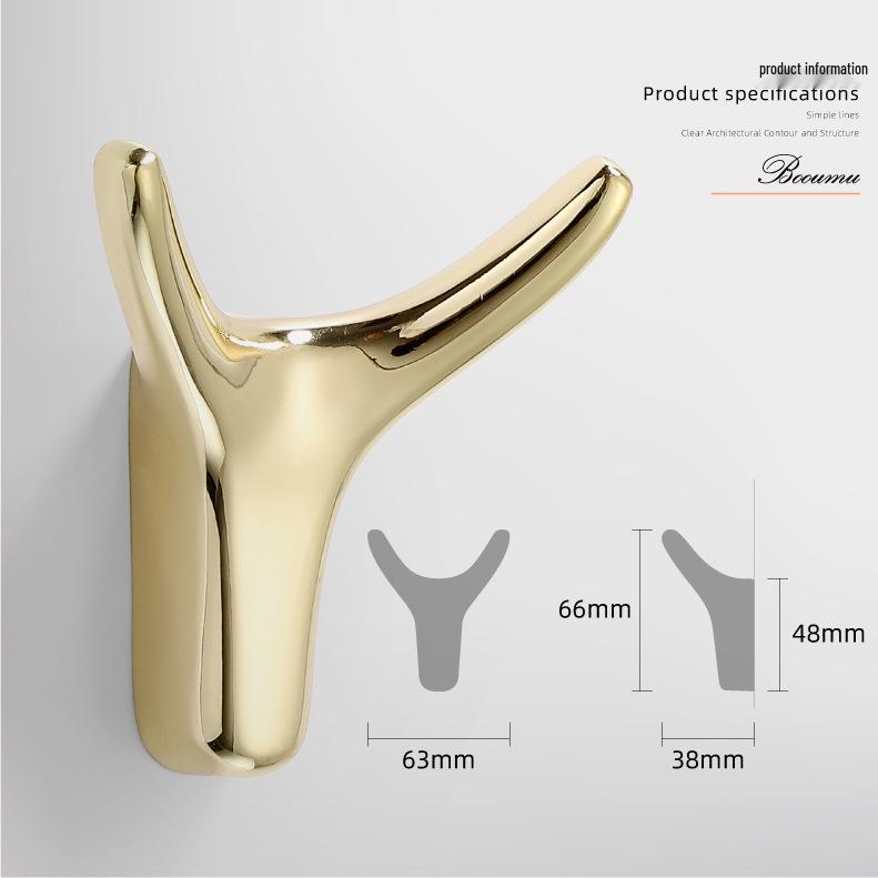 Modern Nordic Cow Horn Metal Wall Hook for Bathroom or Wardrobe