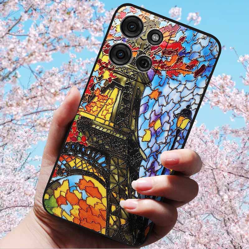 3D Relief Embossed Retro For Motorola Moto G15/ G15 Power Cases Soft Silicone Back Cover Case For Moto G75 5G 3D TPU Relief Case