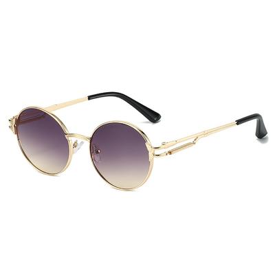 New Retro Gradient Round Frame Women Sunglasses  Luxury Personality Brand Hip Hop Punk Frame Design Men Trendy Glasses Uv400
