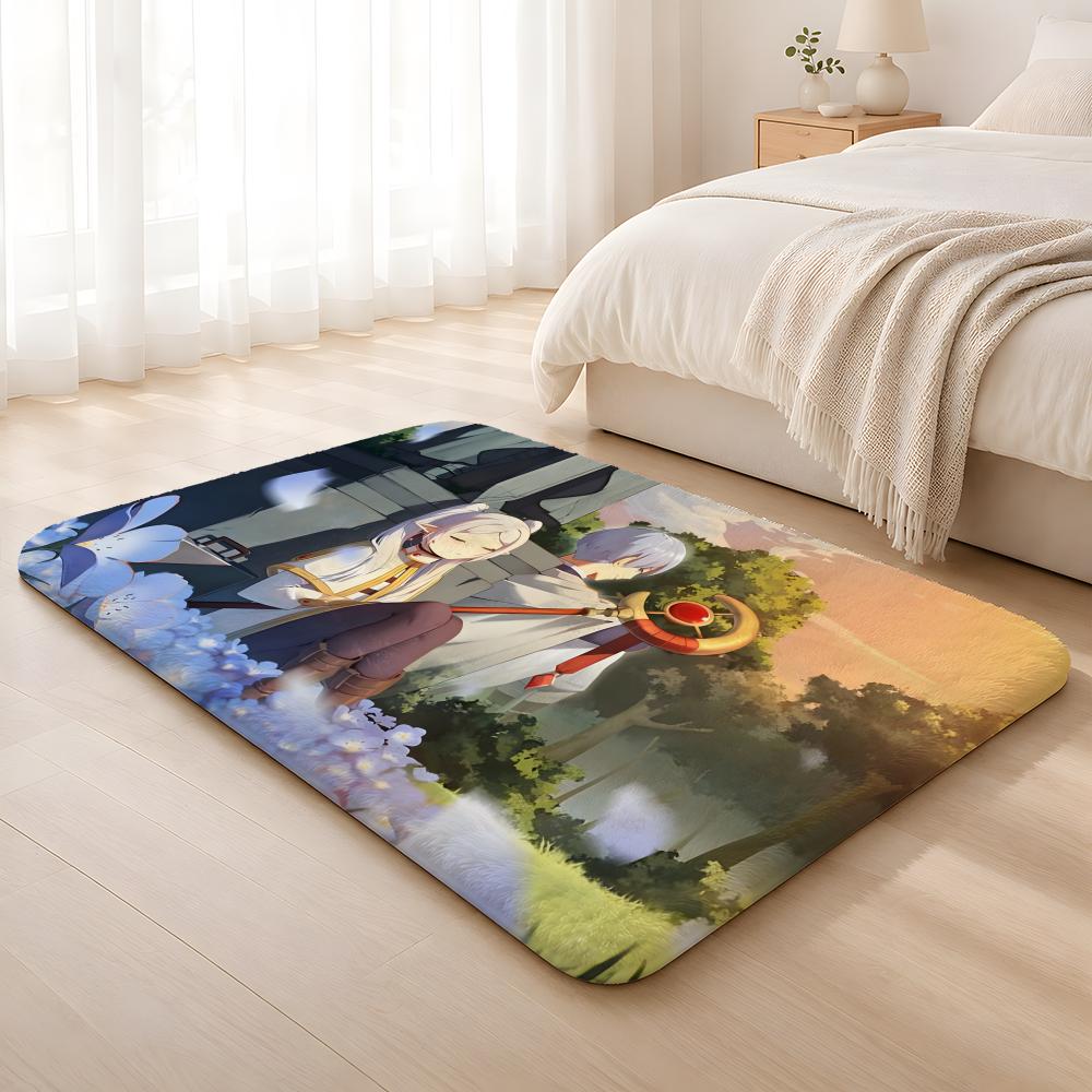 Anime F-Friend Cute Floor Mat Machine Washable Soft Flannel Area Rug, Non-Slip Absorbent Floor Mat for Living Room Bedroom