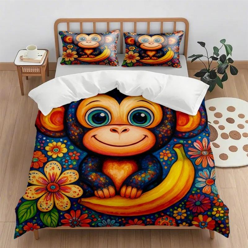 Digital Printing Quilt Cover Set 2Pcs/3Pcs Holiday Gift Household Quilt Cover Without Sheet (Quilt Cover + Pillowcase)
