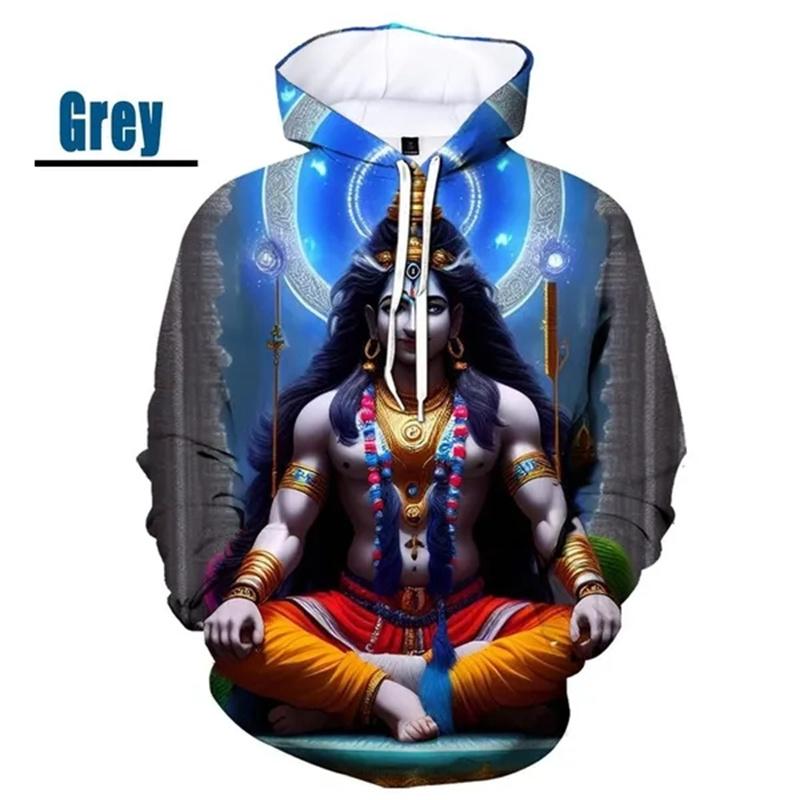 Fashion Shiva 3D Printed Hoodies Spring Autumn Outdoor Long Sleeve Mens Womens Casual Sweatshirt Streetwear Oversized Pullovers