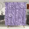 1pz Tenda da Doccia Botanica Viola Elegante Resistente all'Acqua, Tessuto in Poliestere Intrecciato con Design Floreale Realistico,