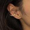 Zircon Multilayer Ear Cuff with Irregular Cross Lines - No Piercing Needed