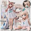 Anime Figure My Cat Is A Cute Girl Soy Flour Standing White Shirt Facial Replaceable Sitting Figure Anime Girl Cute Model Toys