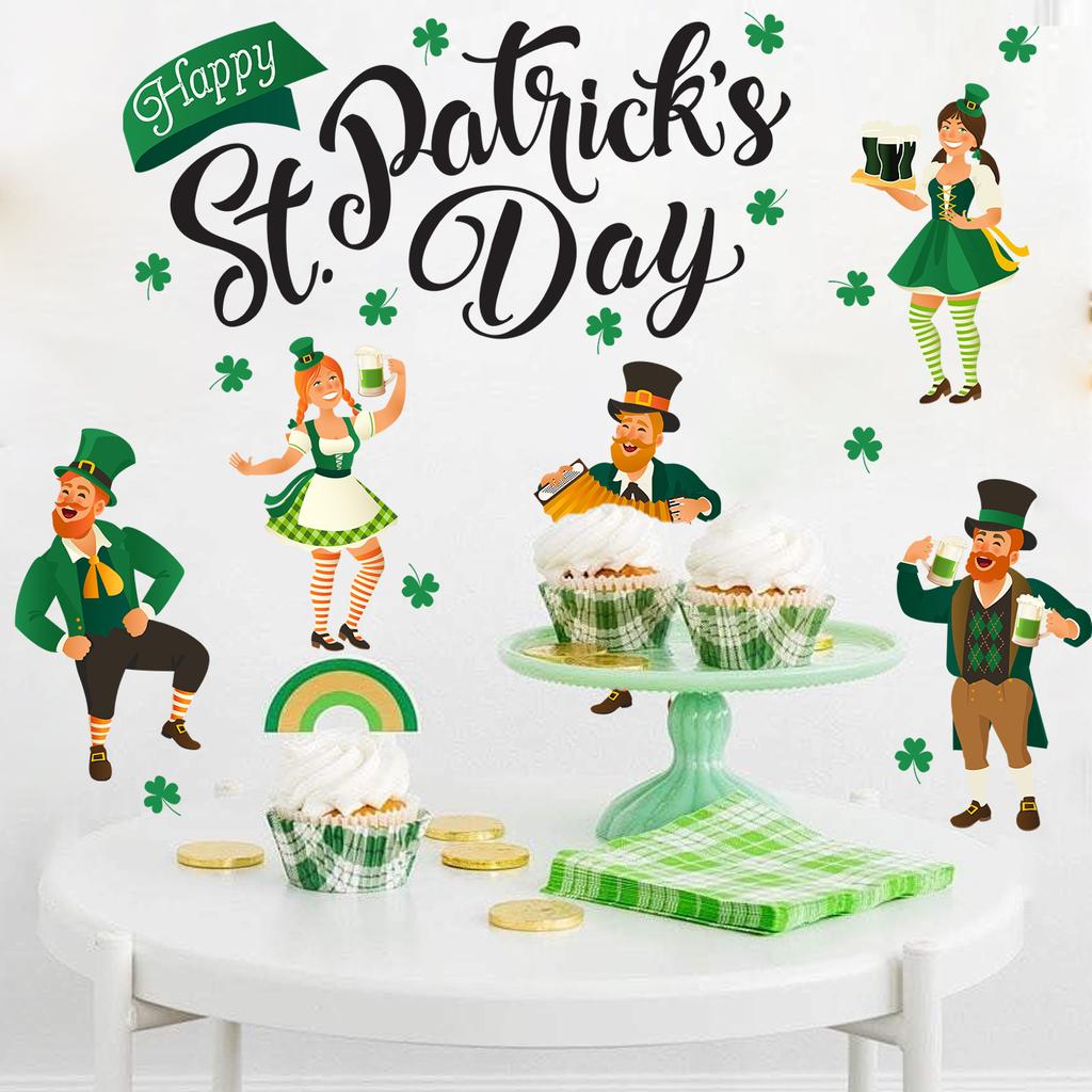St. Patrick's Day Clover Letter Bedroom Living Room Study Room Holiday Decoration Beautification Stickers