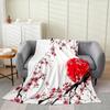 Japanese Floral Throw Blanket X Plush Cherry Blossoms Flannel Fleece for Sofa Couch Kids Room Decor