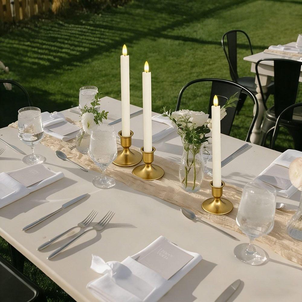 Gold Silver Taper Candlestick Holders Table Centerpiece Candle Stands  Home Decoration