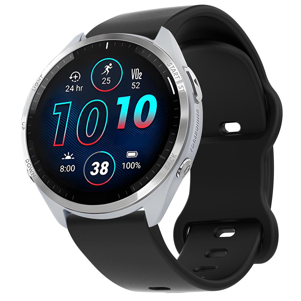 Universal 18mm Solid Color Silicone Strap Butterfly Shape Buckle Smartwatch Band