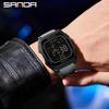 SANDA 9080 Men's Luminous Barrel-Shaped Sports Watch - Multifunctional, Waterproof, and Ideal for Student Parties.