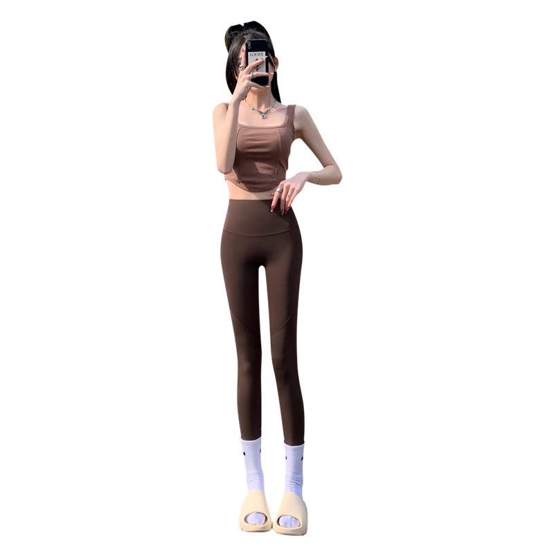 Seamless Nylon Yoga Leggings with Pockets - Lightweight Shark Pants for Spring/Summer