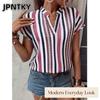JPNTKY Women's Fashion Casual Short Sleeve V-Neck Blouses & Shirts
