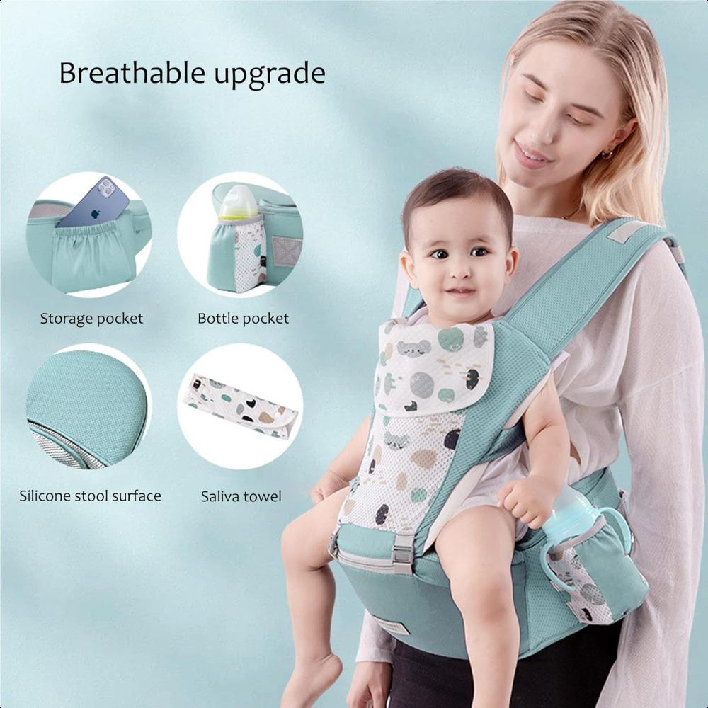 Baby Carrier, 6-in-1 Removable Baby Carrier Hip Seat for Newborn and Older Infants Adjustable Size