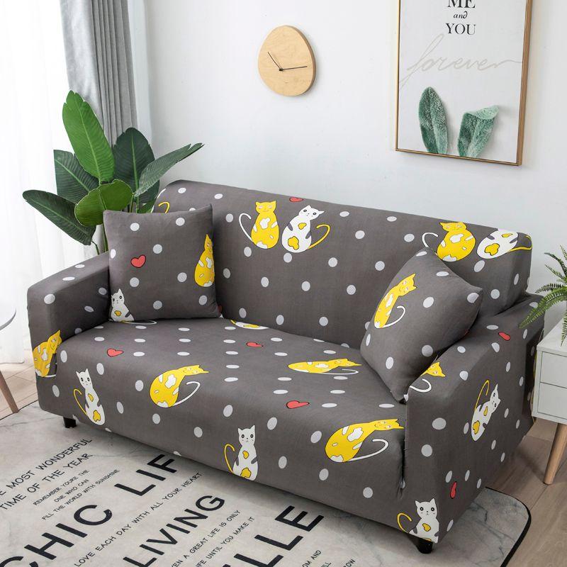 

Sofa Cover All Surrounded Fabric Sofa Cushion Living Room All Year Round Neutral Dust-Proof Combination Elastic Armrest Sofa Cover Gray Single range 90 to 140cm