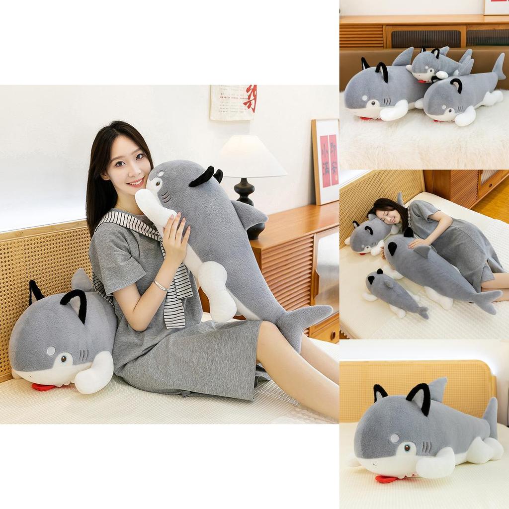 Creative Shark Dog Plush Toy With Soft Pp Cotton Filling For Kids Sleep Pillow Gift