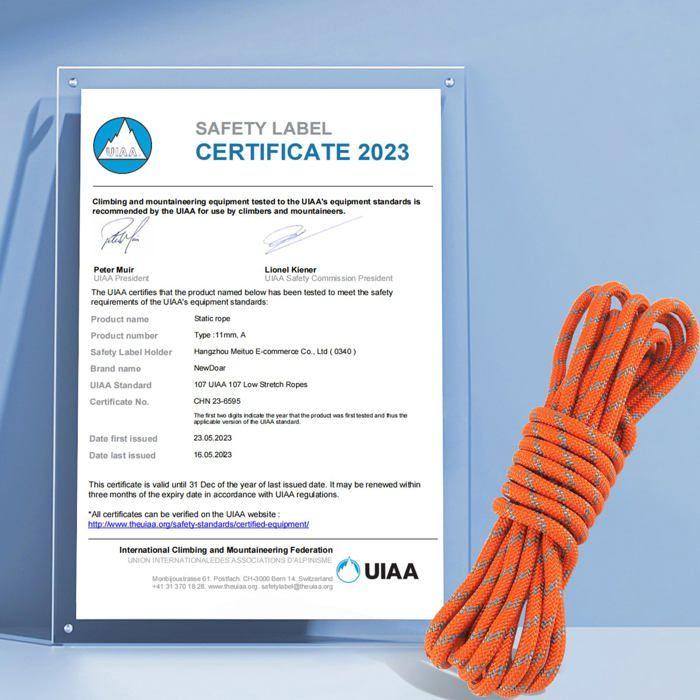 Corde d'escalade - newdoar - ca0001 - 8 mm - 12 kn - polyester durable
