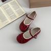 Lolita cute bow women's single shoes spring fashion flat leather shoes round head versatile cute Mary Jane shoes