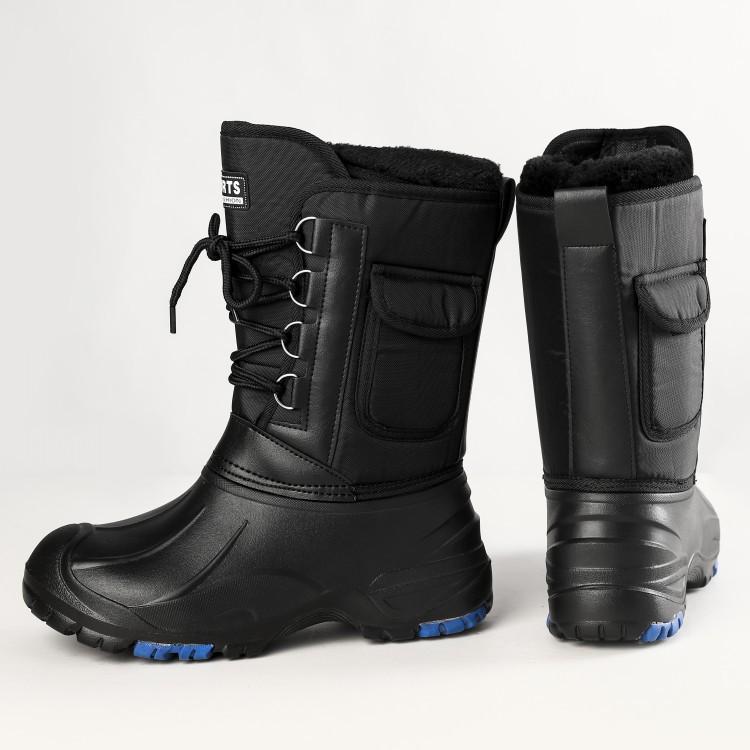 2022 Men's Waterproof Steel Toe Snow Boots with Thick Plush Lining for Fishing