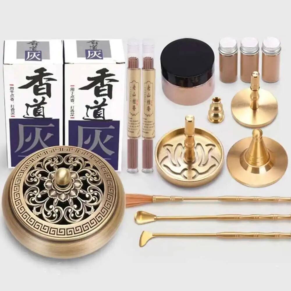 Messing Weihrauchbrenner Tragbar DIY Zen Weihrauchbrenner Siegel Weihrauch Keramik Set Hand Duftpulver Herstellung Weihrauchbrenner