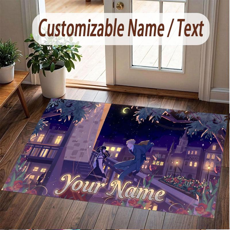 Custom Name Crystal Velvet Rug,Spy × Family Comfortable Anti Slip Floor Mat For Room Decoration