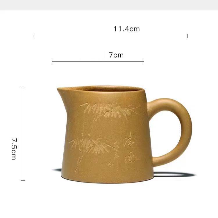 

220ml Carving Bamboo Fair Cup Large Capacity Purple Clay Tea Divider Household Chinese Kung Fu Tea Set Tea Ceremony Accessories 220ml