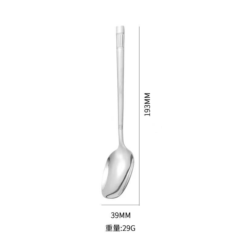Multi Functional Stainless Steel Spoon for Household Use Student Children Eating Spoon Thick Long Handled Spoon Coffee Spoon