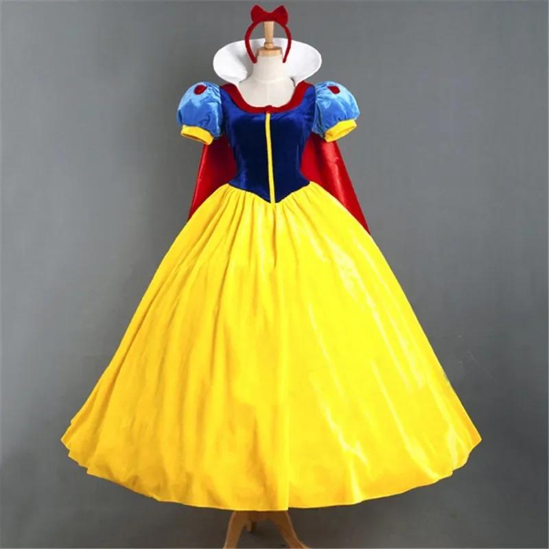 Classic Fairy Tale Snow White Princess Costume Adults Women Halloween Performance Fantasia Princess Cosplay Role Playing Dresses