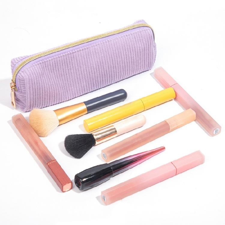 Zippered Closure Pencil Case Light Weight Corduroy Pencil Bag Portable Art Supplies Organiser Pouches For Kid Student